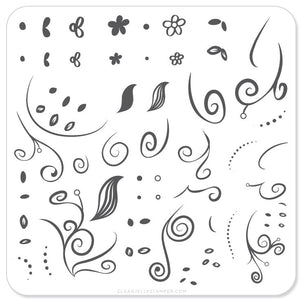 Floral Swirl 1 (CjS-13) - Steel Nail Art Stamping Plate 6x6 Clear Jelly Stamper 