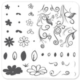 Floral Swirl 2 (CjS-14) - Steel Nail Art Stamping Plate 6x6 Clear Jelly Stamper 