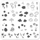 Flower and Sky Doodle (CjS-21) - Steel Nail Art Stamping Plate 6x6 Clear Jelly Stamper 