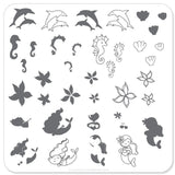 Mermaid Doodle 2 (CjS-25) - Steel Nail Art Stamping Plate 6x6 Clear Jelly Stamper 