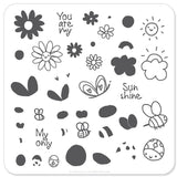SunShine (CjS-35) - Steel Nail Art Stamping Plate 6x6 Clear Jelly Stamper 