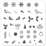 Angelic Christmas Wonderland (CjS-C09) - Steel Nail Art Stamping Plate 6x6 Clear Jelly Stamper 