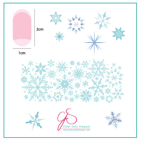 Snowflakes (CjS-03) - Steel Nail Art Stamping Plate 6x6 Clear Jelly Stamper Plate 