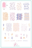 Whispers 1 (CjS-105) Steel Nail Art Stamping Plate 14 x 9 Clear Jelly Stamper 