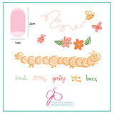 Baby Bugs and Bees (CjS-10) - Steel Nail Art Stamping Plate 6x6 Clear Jelly Stamper Plate 