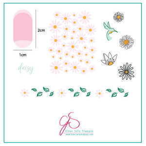 Daisy Do, Daisy Don't (CjS-113) Steel Stamping Plate 6x6 Clear Jelly Stamper 
