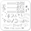 Musical Score (CjS-122) Steel Nail Art Stamping Plate 6x6 Clear Jelly Stamper 