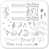Musical Score (CjS-122) Steel Nail Art Stamping Plate 6x6 Clear Jelly Stamper 