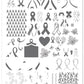 All For A Cause (CjS-125) Steel Nail Art Stamping Plate 14 x 9 Clear Jelly Stamper 