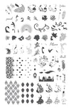 Strut your Tail Feathers (CjS-126) Steel Nail Art Stamping Plate
