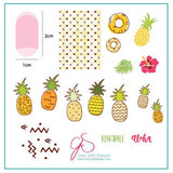 Pineapple Pizazz (CjS-130) Steel Nail Art Stamping Plate 6x6 Clear Jelly Stamper 