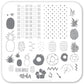 Pineapple Pizazz (CjS-130) Steel Nail Art Stamping Plate 6x6 Clear Jelly Stamper 