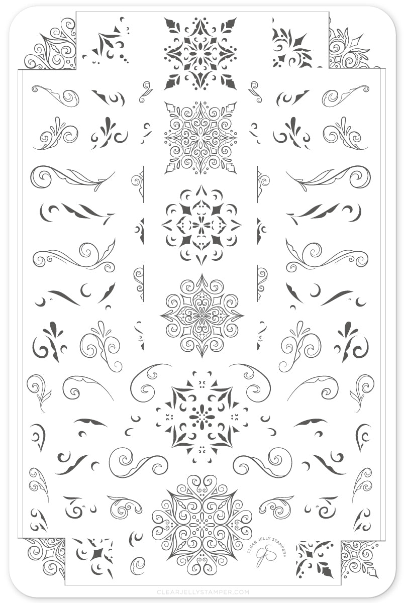 Put a Lil Swirl on it - Part Two (CjS-134) Steel Nail Art Stamping Plate 14 x 9 Clear Jelly Stamper 