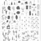 Whimsical Fall (CjS-137) Steel Nail Art Stamping Plate 14 x 9 Clear Jelly Stamper 