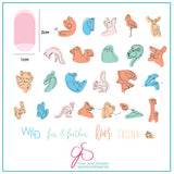 Mod Life Series - Wildlife (CjS-139) Steel Nail Art Stamping Plate 8 x 8 Clear Jelly Stamper Plate 