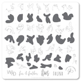 Mod Life Series - Wildlife (CjS-139) Steel Nail Art Stamping Plate 8 x 8 Clear Jelly Stamper 