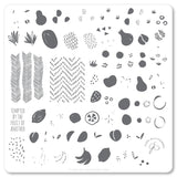 Mod Life Series - Just Picked (CjS-154) Steel Nail Art Stamping Plate 8 x 8 Clear Jelly Stamper 