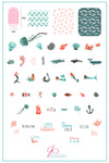 Mermazing (CjS-166) Steel Nail Art Stamping Plate