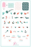 Mermazing (CjS-166) Steel Nail Art Stamping Plate