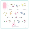 MINI Sea and Stars Doodle (CjS-17) - Steel Nail Art Stamping Plate 6x6 Clear Jelly Stamper Plate 