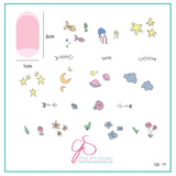 MINI Sea and Stars Doodle (CjS-17) - Steel Nail Art Stamping Plate 6x6 Clear Jelly Stamper Plate 