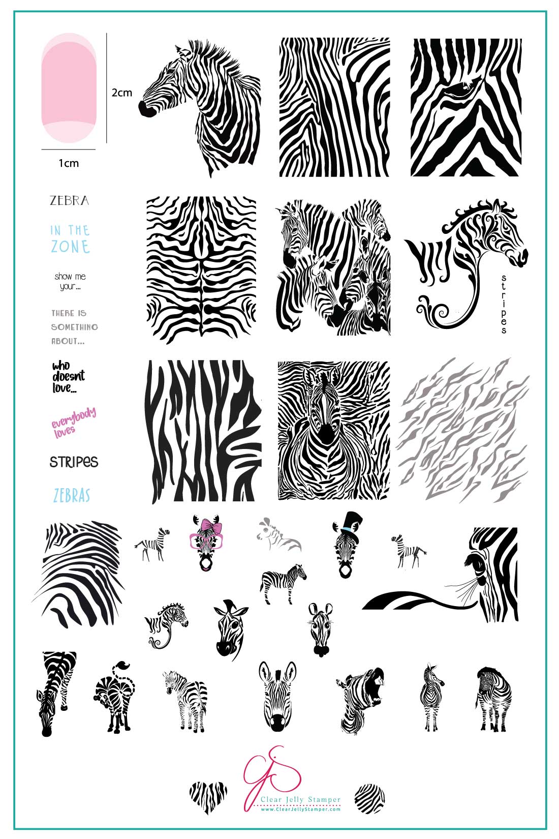 Wild Kingdom - Zebra (CjS-175) Steel Stamping Plate 14 x 9 Clear Jelly Stamper 