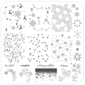 Catching Snowflakes (CjS-180) Steel Stamping Plate 8 x 8 Clear Jelly Stamper 