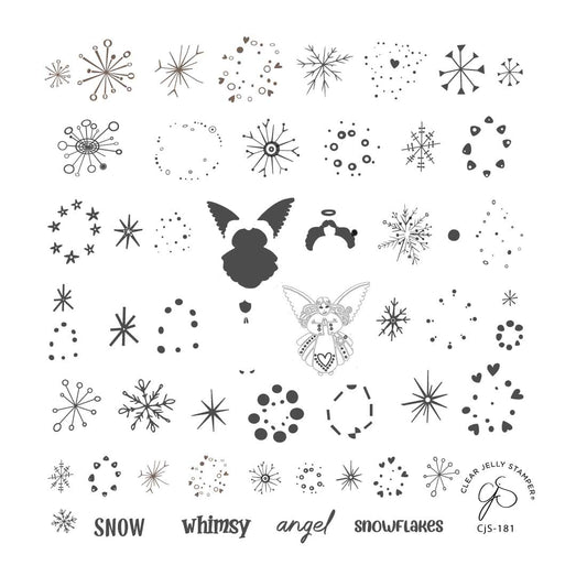 Whimsy Angel (CjS-181) Steel Stamping Plate 6x6 Clear Jelly Stamper 