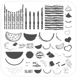 One in a Melon (CjS-182) Steel Layered Nail Art Stamping Plate