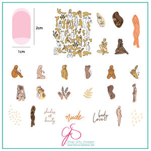 The Nude Series -  Dare to Bare (CjS-195) Steel Nail Art Stamping Plate