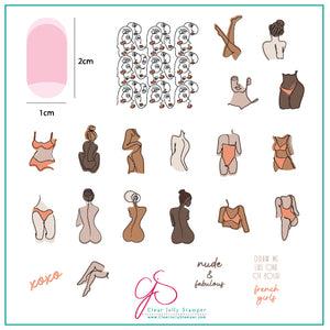 The Nude Series -  Au Naturel (CjS-196) Steel Nail Art Stamping Plate