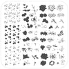 Itty Bitty Blooms (CjS-197) Steel Stamping Nail Art Plate 8 x 8 Clear Jelly Stamper 