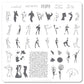 The Nude Series - In the Buff  (CjS-205) Steel Nail Art Layered Stamping Plate