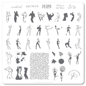 The Nude Series - In the Buff  (CjS-205) Steel Nail Art Layered Stamping Plate