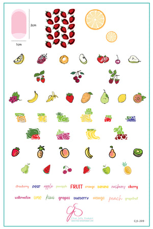Fruit Cocktail Collection - So Juicy! (CjS-209) Steel Stamping Nail Art Plate