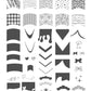layered-nail-art-stamping-plate-showing-designs-of-french-tip-styles-such-as-animal-print-lace-plaid-and-swirls