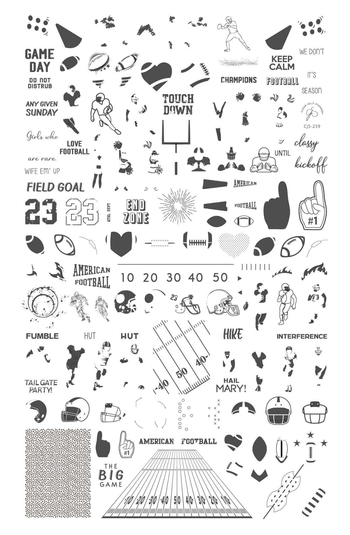 layered-nail-art-stamping-plate-wit-designs-of-footballs-field-helmets-and-words-for-nail-art