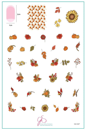 Harvest Bouquet (CjS-267) Steel Nail Art Stamping Plate