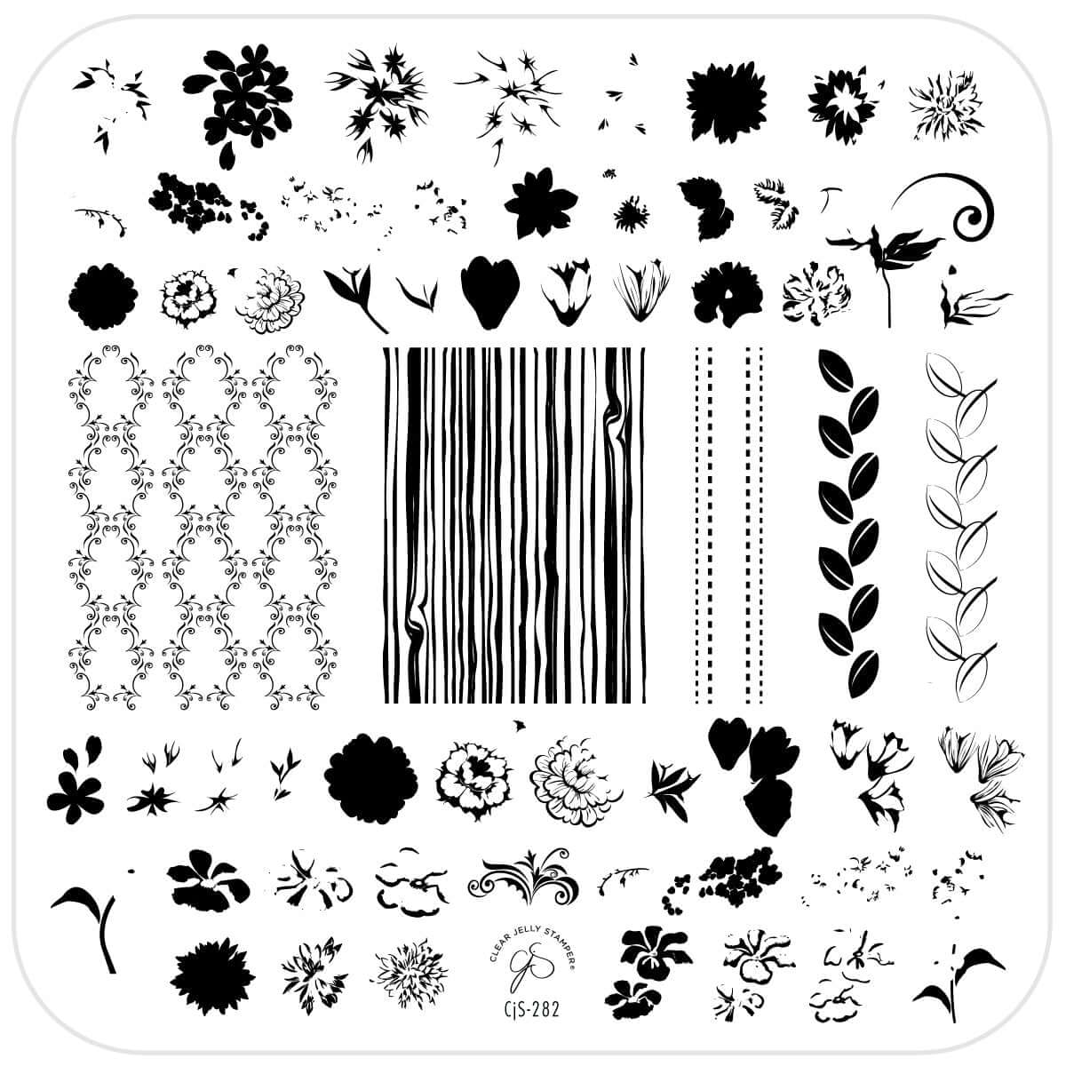 layered-nail-art-stamping-plate-with-designs-of-flowers-leaves-and-full-coverage-patterns