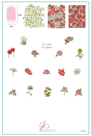 If I Could be a Flower (CjS-284) Steel Nail Art Stamping Plate
