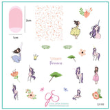 Unicorn Princess (CjS-300) Steel Nail Art Stamping Plate