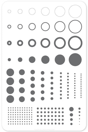 Circles (CjS-53) Steel Nail Art Stamping Plate 14 x 9 Clear Jelly Stamper 