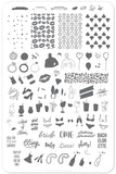 Kiss The Miss Goodbye (CjS-71) Steel Nail Art Stamping Plate 14 x 9 Clear Jelly Stamper 