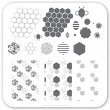 Buzz-y (CjS-73) Steel Nail Art Stamping Plate 6x6 Clear Jelly Stamper 