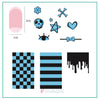 Cutie (CjS-74) Steel Nail Art Stamping Plate 6x6 Clear Jelly Stamper Plate 