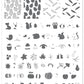 All About Autumn (CjS-88) Steel Nail Art Stamping Plate 14 x 9 Clear Jelly Stamper 