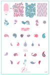Paisley Princess (CjS-99) Steel Nail Art Stamping Plate