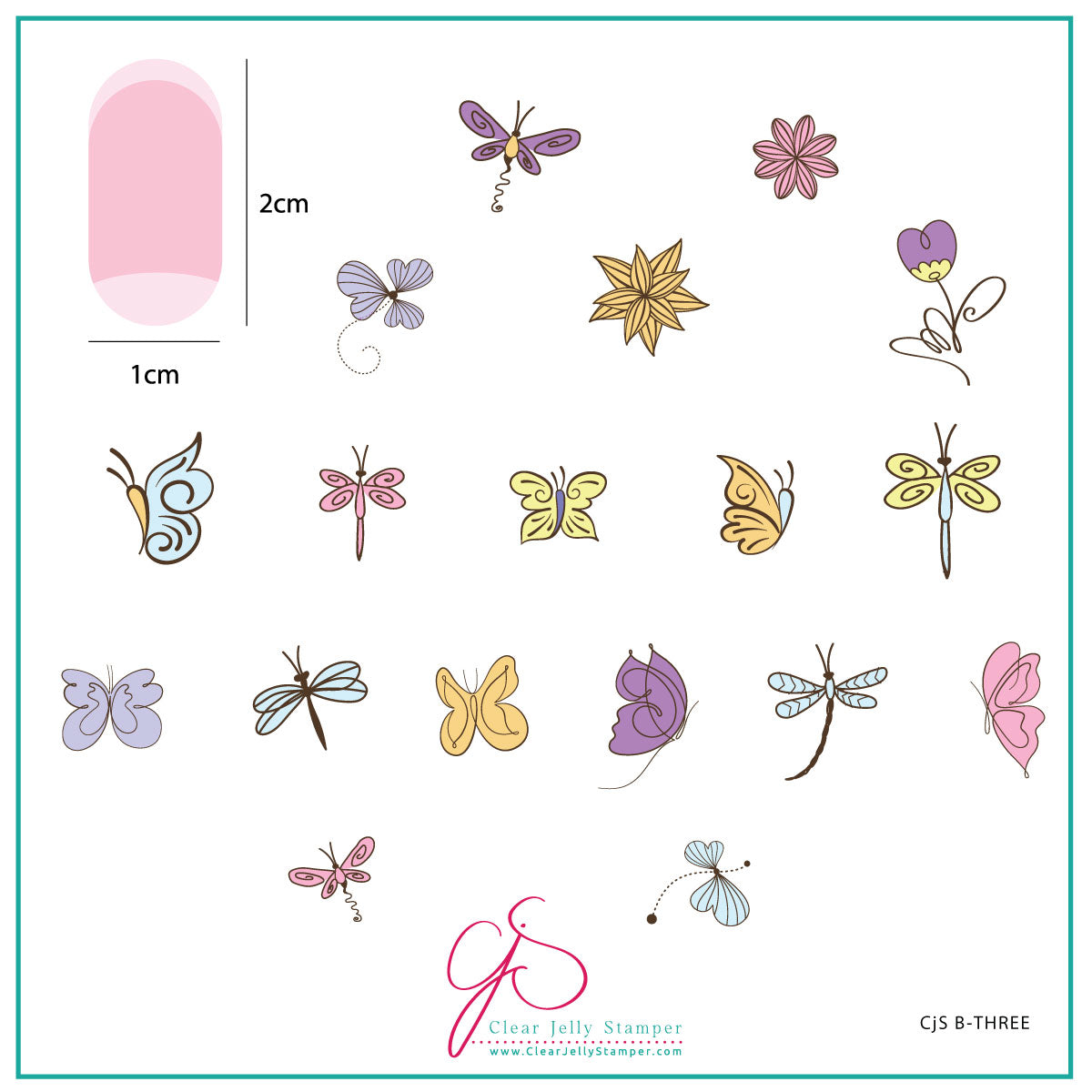 Beginner Edition (CjS-B-THREE) Steel Nail Art Stamping Plate