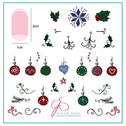 Wonderfully Winter (CjSC-05) - Steel Nail Art Stamping Plate 6x6 Clear Jelly Stamper Plate 
