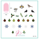 Angelic Christmas Wonderland (CjS-C09) - Steel Nail Art Stamping Plate 6x6 Clear Jelly Stamper 